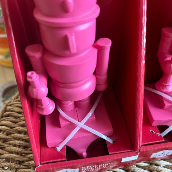 Hot Pink matte Nutcracker stocking holder X 2 - Picture 3 of 7